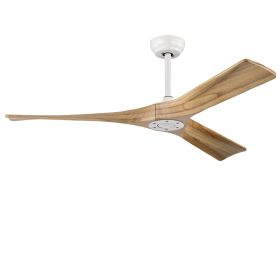 Ceiling Fan With Remote Control No Lights,Modern Reversible DC Motor Indoor 3 Blades Ceiling Fans For Patio Bedroom Living Room--Matte White