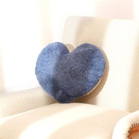 Decorative Heart Shape Blue Tufted Cotton Pillow