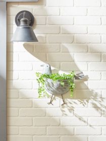 Galvanized Bird Wall Planter - Best for Indoor and Outdoor Plant Display