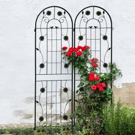 2 Pack Metal Garden Trellis 71" x 19.7" Rustproof Trellis for Climbing Plants Outdoor Flower Support Black