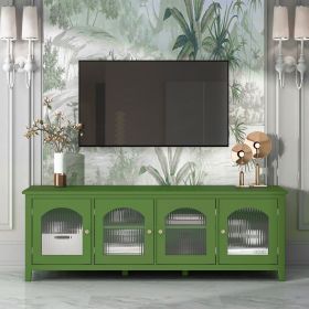 71-inch stylish TV cabinet,Entertainment CenterTV stand,TVConsoleTable, Media Console,solidwood frame,Changhong glass door,Metal handle,antique g