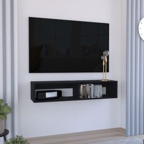 Klein FloatingTV Stand, Space-Saver Design with Functional Shelves, Black
