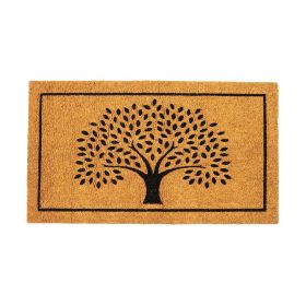 Welcome Doormats Natural Coco Coir Mats with Non Slip PVC Backing Indoor Outdoor Mats for Home & Office Floor Mats for Door Decor Tree Print with