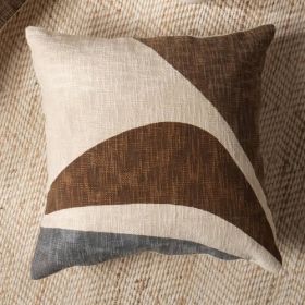 Handcrafted Cotton Slub Abstract Printed Square Pillow